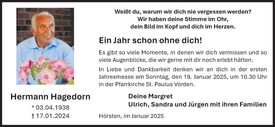 Anzeige von Hermann Hagedorn von OM-Medien