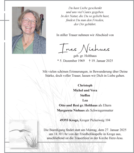 Anzeige von Ines Niehues von OM-Medien