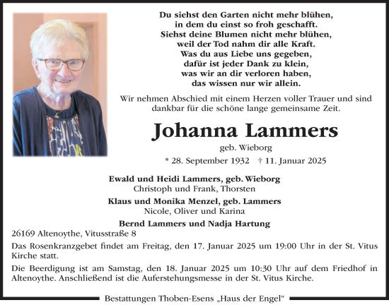 Anzeige von Johanna Lammers von OM-Medien
