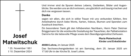 Anzeige von Josef Matwitschuk von OM-Medien