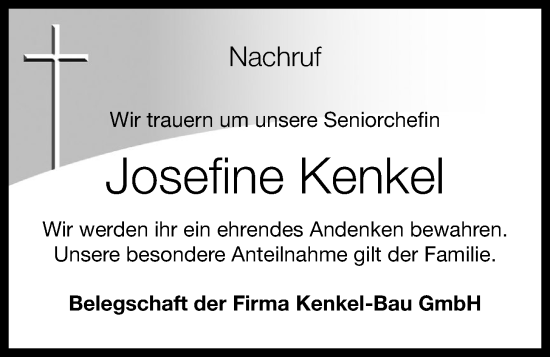 Anzeige von Josefine Kenkel von OM-Medien