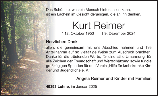 Anzeige von Kurt Reimer von OM-Medien