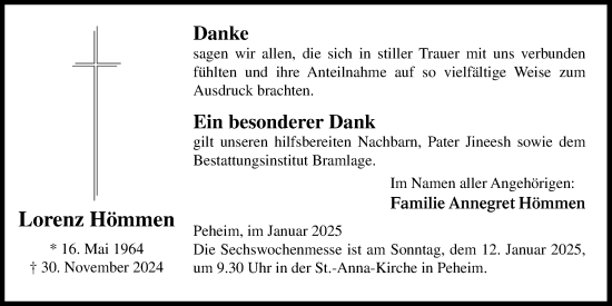 Anzeige von Lorenz Hömmen von OM-Medien