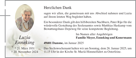 Anzeige von Luzia Enneking von OM-Medien