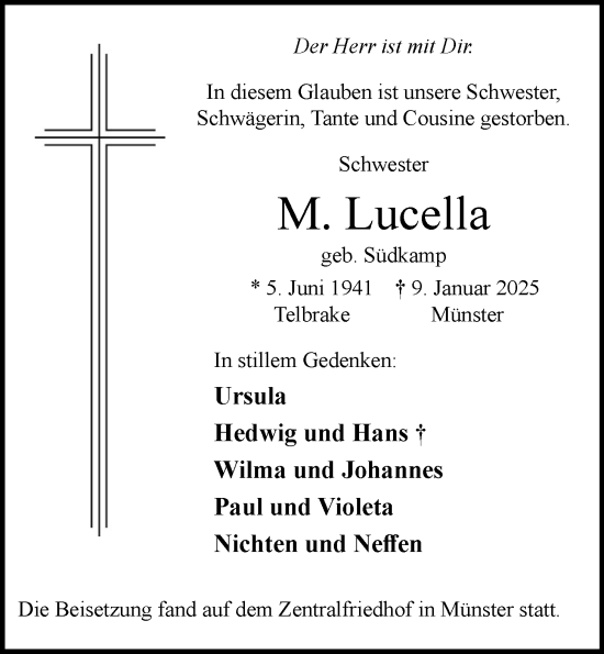 Anzeige von M.  Lucella von OM-Medien