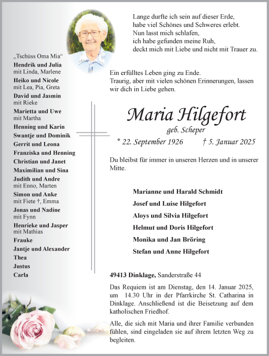 Anzeige von Maria Hilgefort von OM-Medien