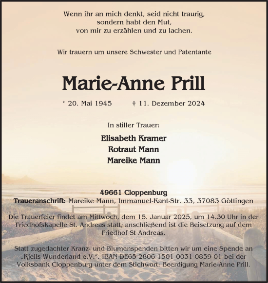 Anzeige von Marie-Anne Prill von OM-Medien