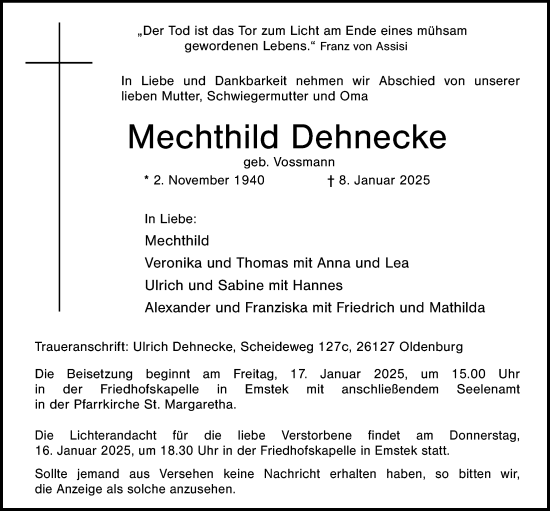 Anzeige von Mechthild Dehnecke von OM-Medien