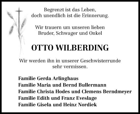 Anzeige von Otto Wilberding von OM-Medien