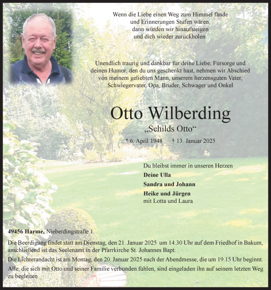 Anzeige von Otto Wilberding von OM-Medien