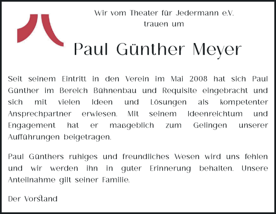 Anzeige von Paul Günther Meyer von OM-Medien