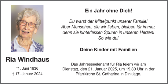 Anzeige von Ria Windhaus von OM-Medien