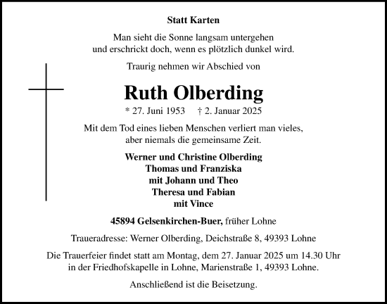 Anzeige von Ruth Olberding von OM-Medien