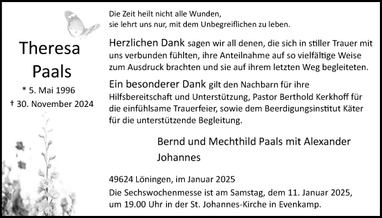 Anzeige von Theresa Paals von OM-Medien