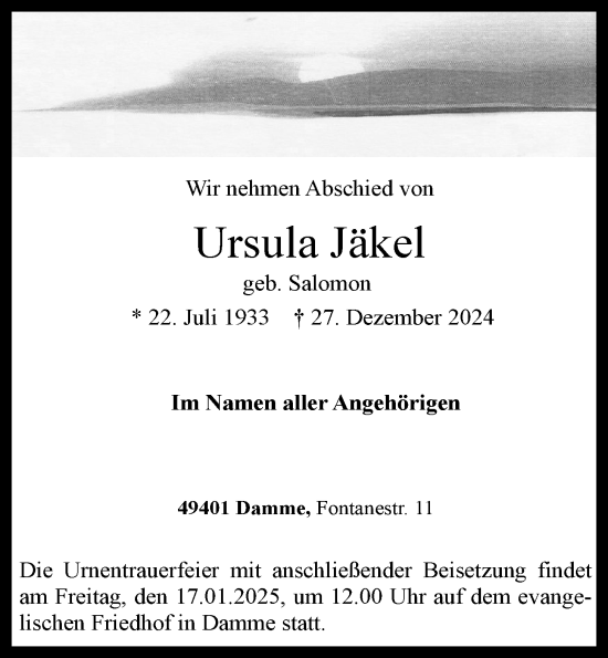 Anzeige von Ursula Jäkel von OM-Medien
