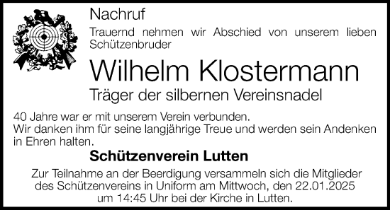 Anzeige von Wilhelm Klostermann von OM-Medien