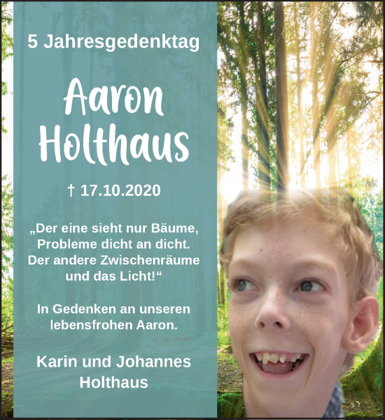 Anzeige von Aaron Holthaus von OM-Medien