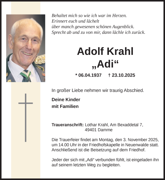Anzeige von Adolf Krahl von OM-Medien