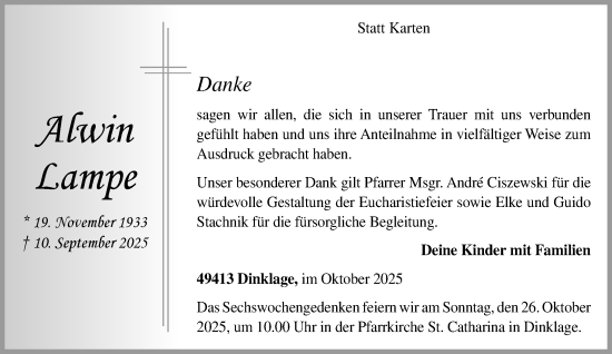 Anzeige von Alwin Lampe von OM-Medien