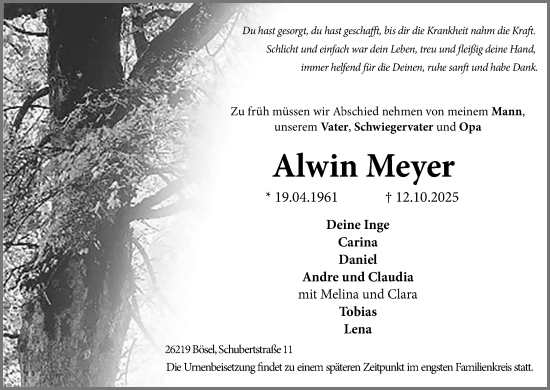 Anzeige von Alwin Meyer von OM-Medien