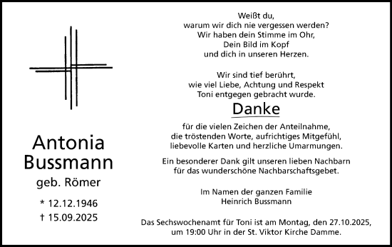 Anzeige von Antonia Bussmann von OM-Medien