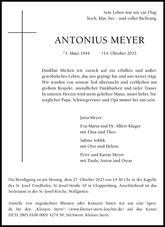 Anzeige von Antonius Meyer von OM-Medien