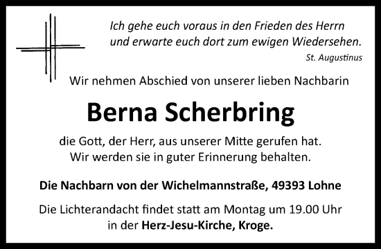 Anzeige von Berna Scherbring von OM-Medien
