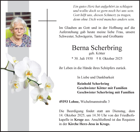 Anzeige von Berna Scherbring von OM-Medien