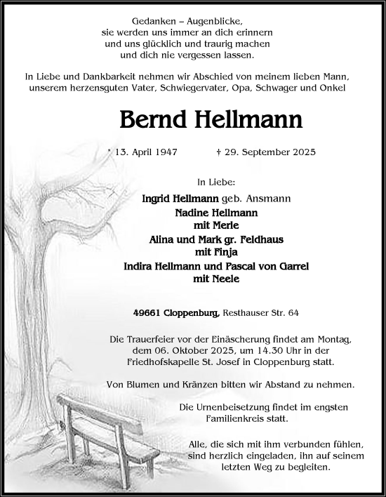 Anzeige von Bernd Hellmann von OM-Medien