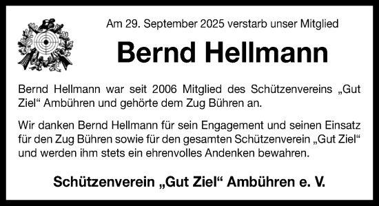 Anzeige von Bernd Hellmann von OM-Medien