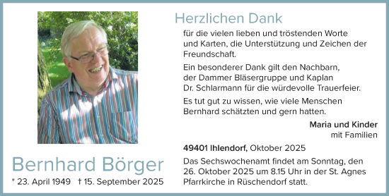 Anzeige von Bernhard Börger von OM-Medien