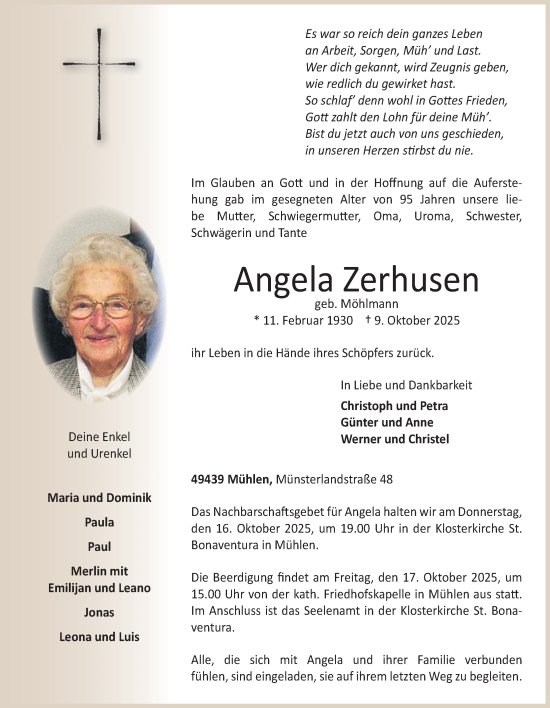 Anzeige von Angela Zerhusen von OM Medien