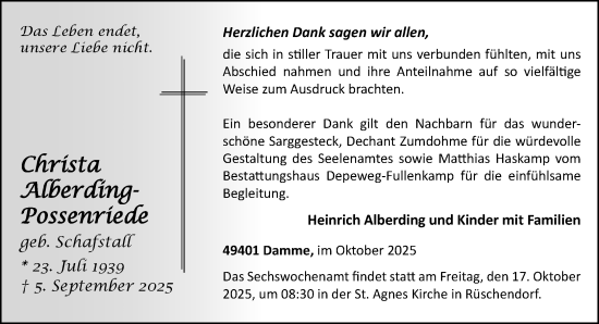 Anzeige von Christa Alberding-Possenriede von OM-Medien