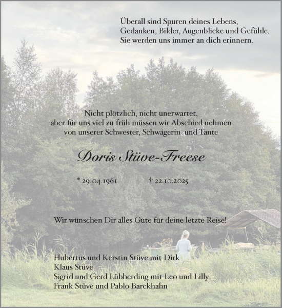 Anzeige von Doris Stüve-Freese von OM-Medien