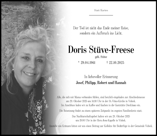 Anzeige von Doris Stüve-Freese von OM-Medien