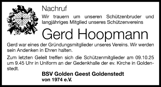Anzeige von Gerd Hoopmann von OM-Medien