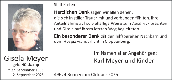Anzeige von Gisela Meyer von OM-Medien
