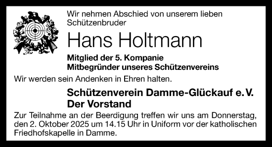 Anzeige von Hans Holtmann von OM-Medien