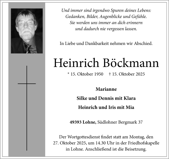 Anzeige von Heinrich Böckmann von OM-Medien