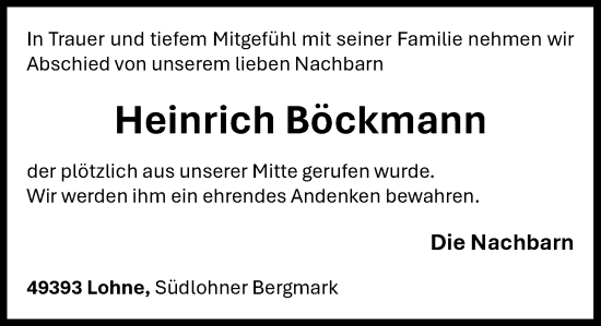 Anzeige von Heinrich Böckmann von OM-Medien