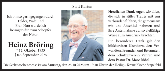Anzeige von Heinz Bröring von OM-Medien