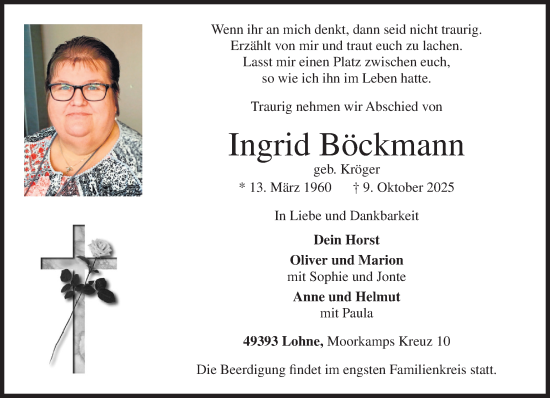 Anzeige von Ingrid Böckmann von OM-Medien