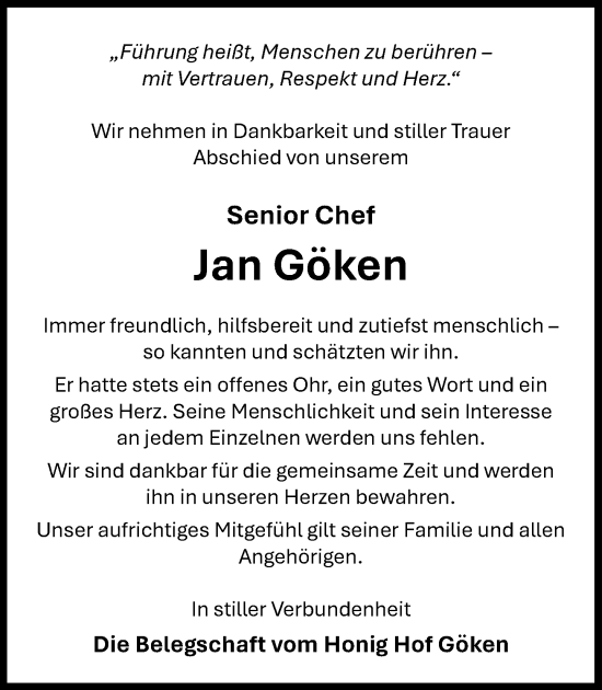 Anzeige von Jan Göken von OM-Medien