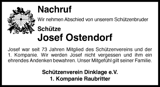 Anzeige von Josef Ostendorf von OM-Medien
