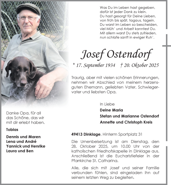 Anzeige von Josef Ostendorf von OM-Medien