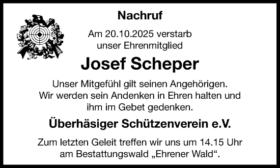 Anzeige von Josef Scheper von OM-Medien