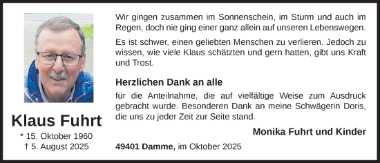 Anzeige von Klaus Fuhrt von OM-Medien