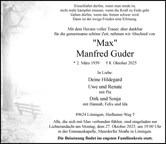 Anzeige von Manfred Guder von OM-Medien