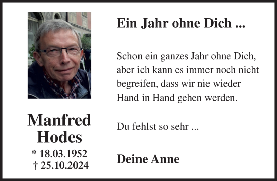 Anzeige von Manfred Hodes von OM-Medien