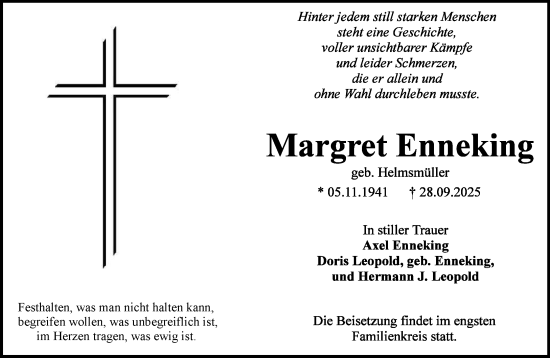 Anzeige von Margret Enneking von OM-Medien